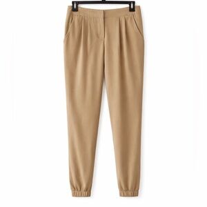 Trina Turk Pleated Taupe Tencel Joggers Size 00